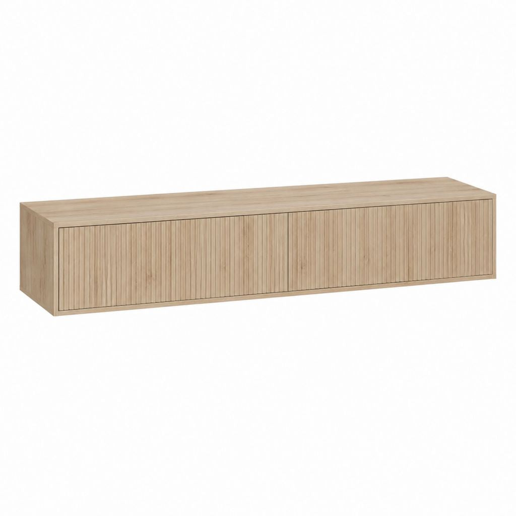 TV Lowboard Eichefarben MDF mit Eichenfurnier Rechteckig 180 x 40 x 40 cm