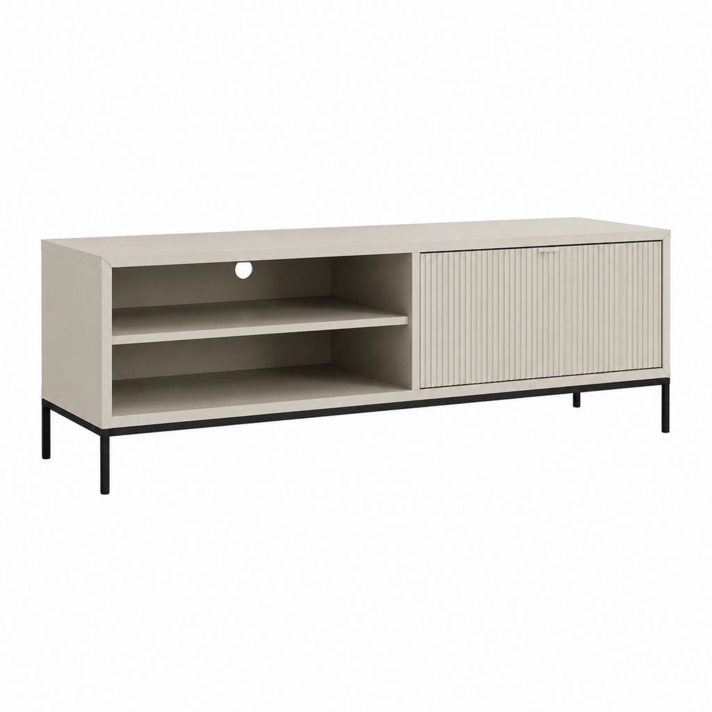 TV-Lowboard Beige aus MDF und Stahl Rechteckig 160 x 40 x 60 cm