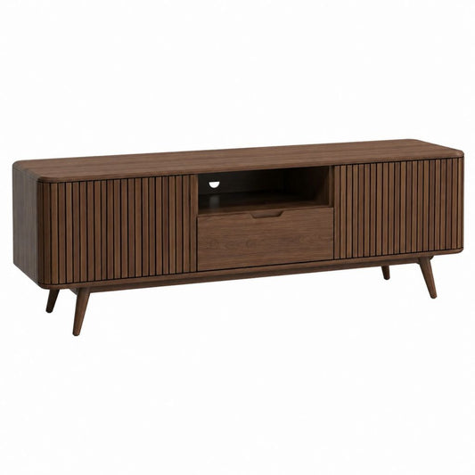 TV-Lowboard Nussbraun MDF mit Walnuss-Dekor 160 x 40 x 55 cm