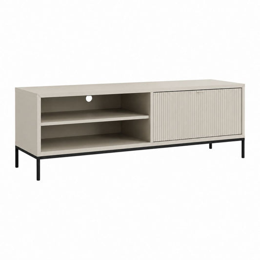 TV-Lowboard Beige aus MDF und Stahl Rechteckig 160 x 40 x 60 cm