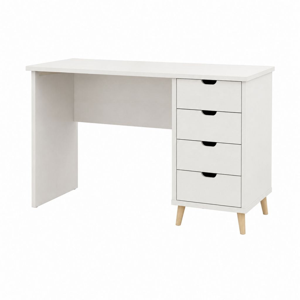 Schreibtisch mit 4 Schubladen Weiß MDF Rechteckig 120 x 60 x 75 cm