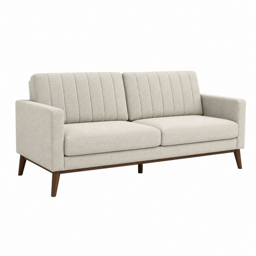 2-Sitzer Sofa Beige Polyester Rechteckig 160 x 85 x 85 cm