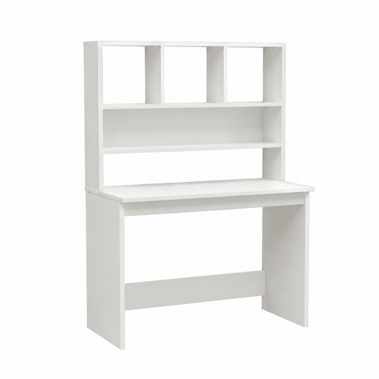 Schreibtisch mit Aufsatzregal Weiß Spanplatte rechteckig 80 x 45 x 145 cm