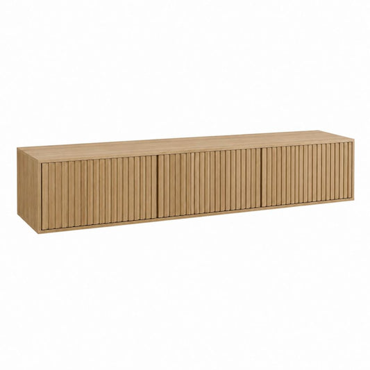 TV-Lowboard Eichenoptik MDF rechteckig mit Lamellenfront 180 x 40 x 45 cm